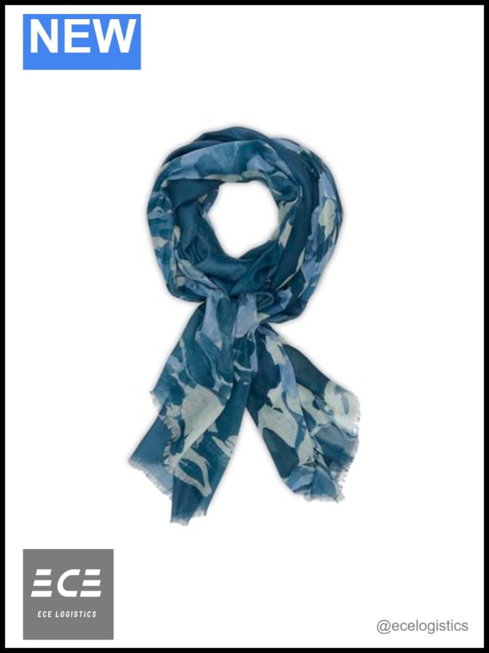 Floral Oversized Lightweight Scarf With Eyelash Fringe